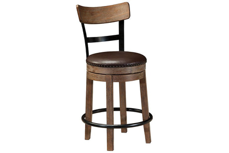 Pinnadel Light Brown Counter Height Barstool by Ashley at Eve Furniture