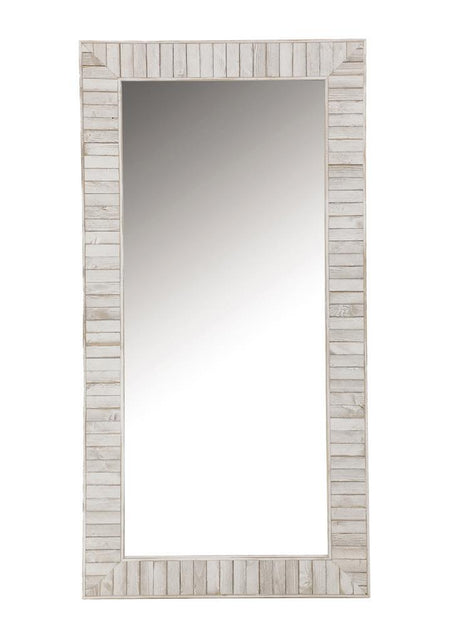 Pino White Rectangular Wall Mirror by Coaster at Eve Furniture