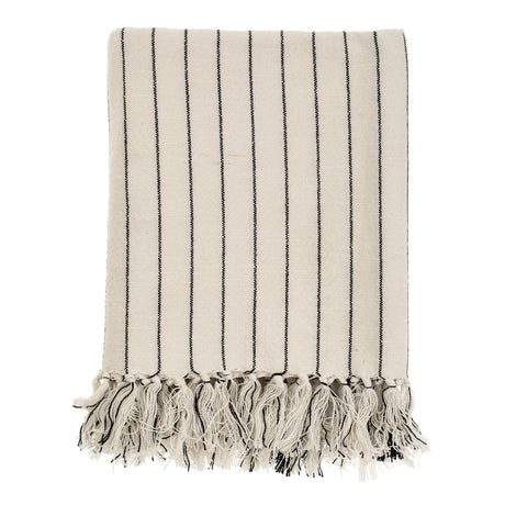 Pinstripe Hammam Bath Towel, Black, Set of 2 by Mercana at Eve Furniture