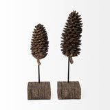 Pinterra (Small) 4L x 4W Brown Resin Pinecone Replica by Mercana at Eve Furniture
