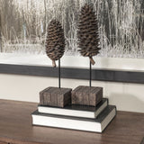 Pinterra (Small) 4L x 4W Brown Resin Pinecone Replica by Mercana at Eve Furniture