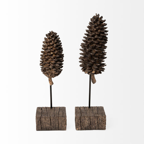 Pinterra (Small) Brown Resin Pinecone Replica by Mercana at Eve Furniture