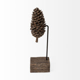 Pinterra (Small) Brown Resin Pinecone Replica by Mercana at Eve Furniture