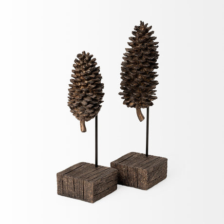 Pinterra (Small) Brown Resin Pinecone Replica by Mercana at Eve Furniture