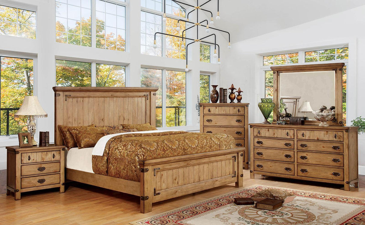 Pioneer Weathered Elm Night Stand by Furniture of America at Eve Furniture