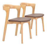 Pioro Brown & Natural Dining Chair (Set of 2) by Zuomod at Eve Furniture
