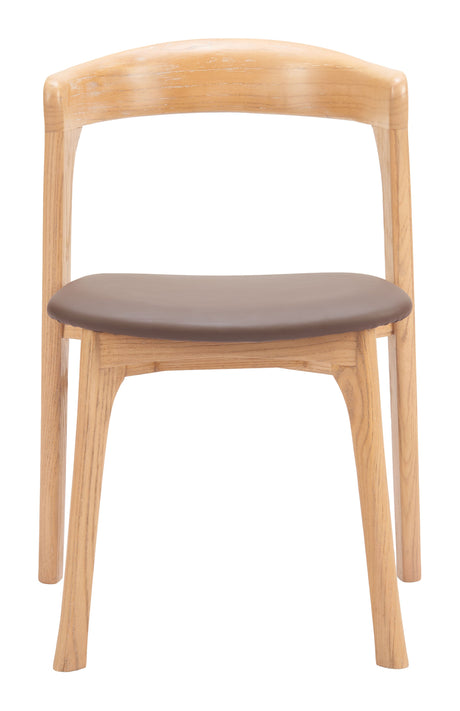 Pioro Brown & Natural Dining Chair (Set of 2) by Zuomod at Eve Furniture