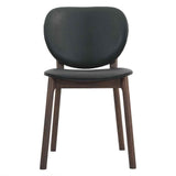 Piper 18" Round Back Dining Chair in Black Leather and Wood, Set of 2 by Home Trends & Design at Eve Furniture