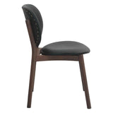 Piper 18" Round Back Dining Chair in Black Leather and Wood, Set of 2 by Home Trends & Design at Eve Furniture