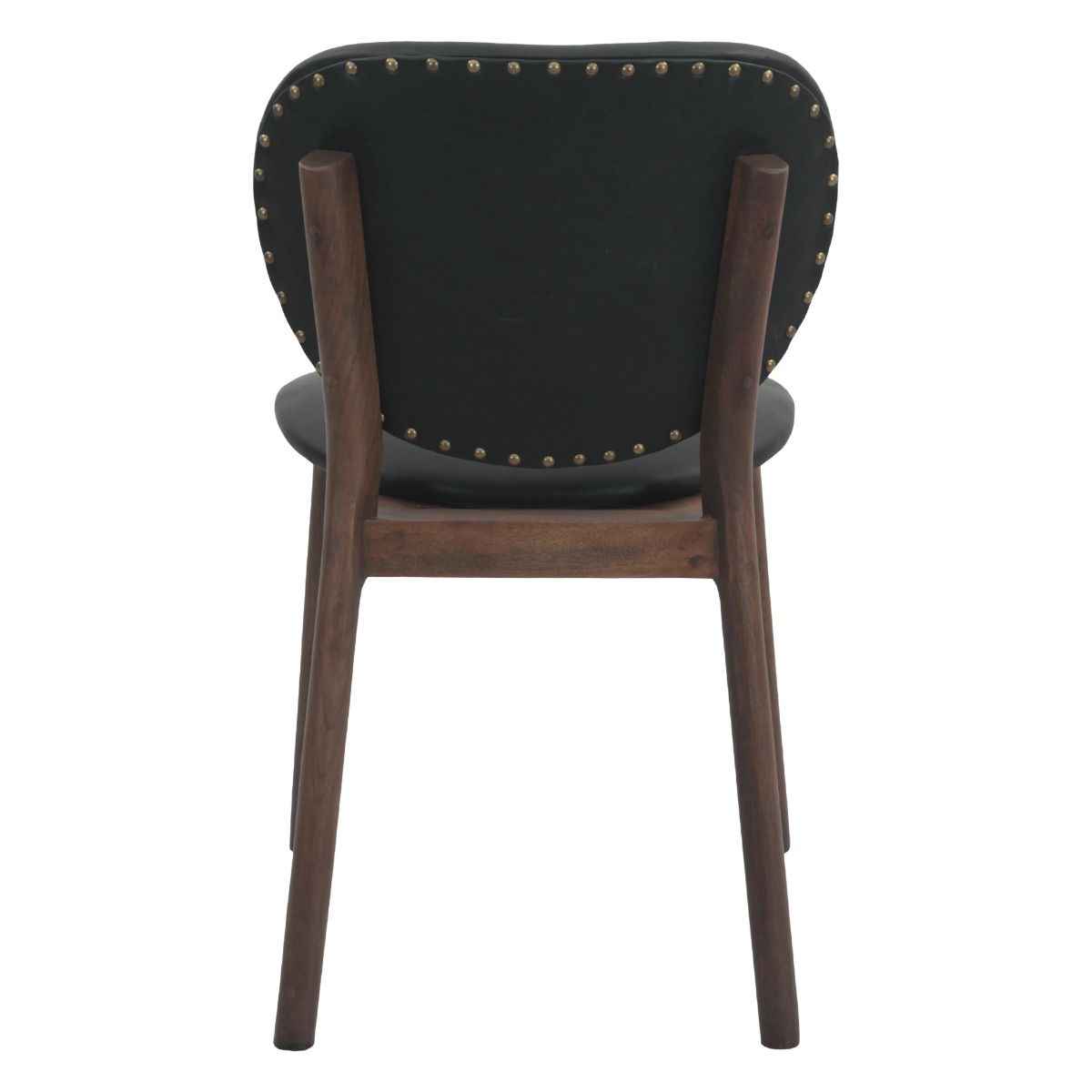 Piper 18" Round Back Dining Chair in Black Leather and Wood, Set of 2 by Home Trends & Design at Eve Furniture