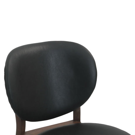 Piper 18" Round Back Dining Chair in Black Leather and Wood, Set of 2 by Home Trends & Design at Eve Furniture