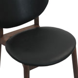 Piper 18" Round Back Dining Chair in Black Leather and Wood, Set of 2 by Home Trends & Design at Eve Furniture