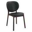 Piper 18" Round Back Dining Chair in Black Leather and Wood, Set of 2 by Home Trends & Design at Eve Furniture