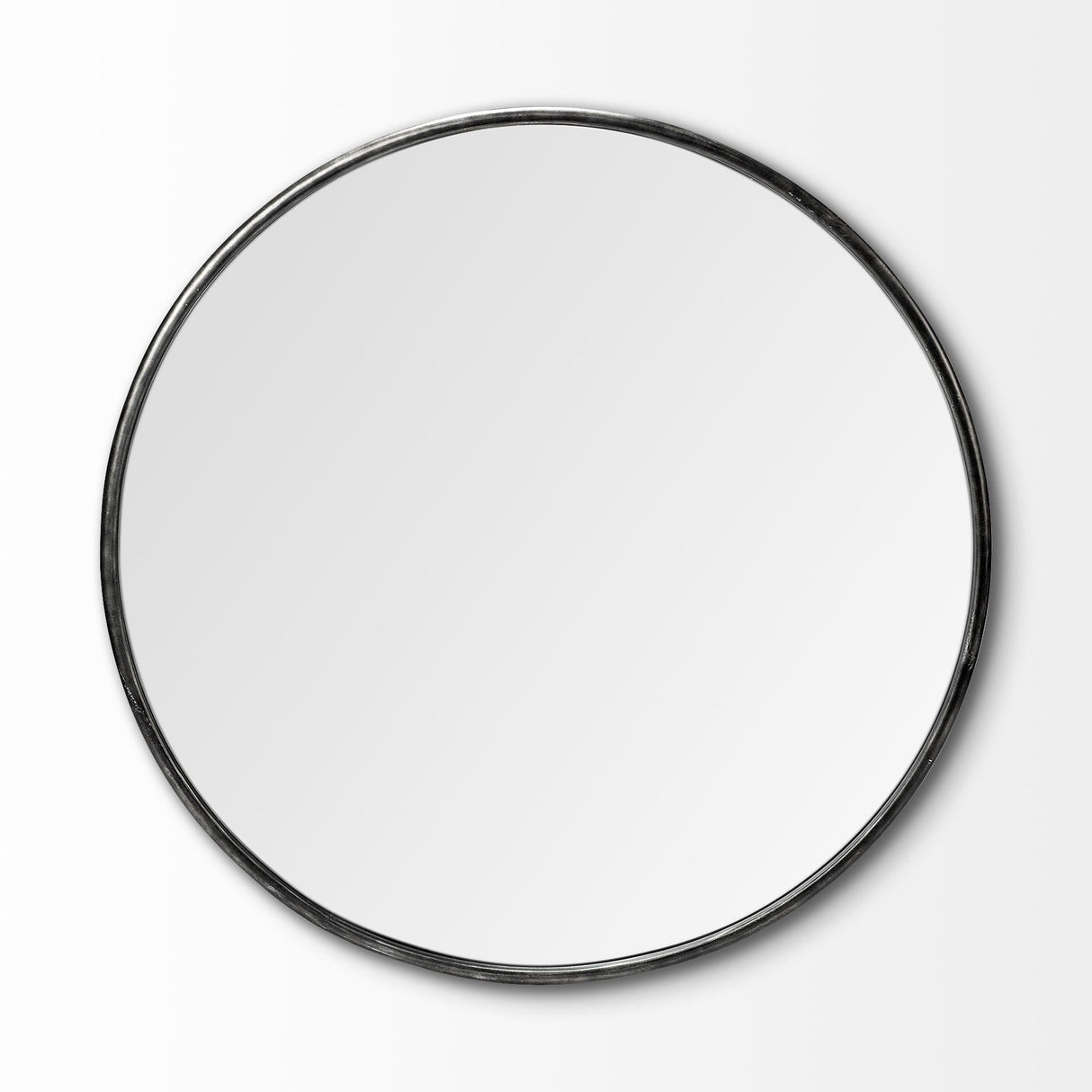Piper Large Black Metal Round Wall Mirror by Mercana at Eve Furniture
