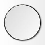 Piper Large Black Metal Round Wall Mirror by Mercana at Eve Furniture