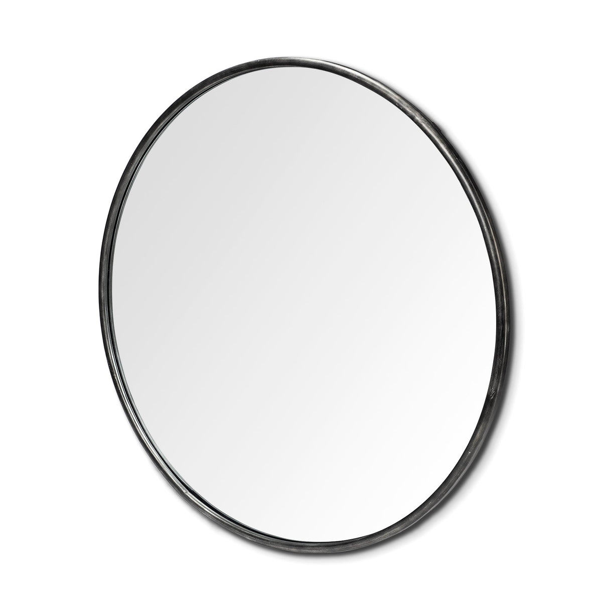 Piper Large Black Metal Round Wall Mirror by Mercana at Eve Furniture