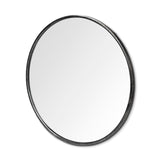 Piper Large Black Metal Round Wall Mirror by Mercana at Eve Furniture