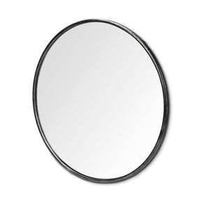 Piper Large Black Metal Round Wall Mirror by Mercana at Eve Furniture