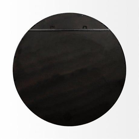 Piper Large Gold Metal Round Wall Mirror by Mercana at Eve Furniture