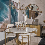Piper Large Gold Metal Round Wall Mirror by Mercana at Eve Furniture