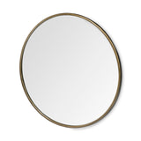 Piper Large Gold Metal Round Wall Mirror by Mercana at Eve Furniture