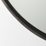 Piper Small Black Metal Round Wall Mirror by Mercana at Eve Furniture