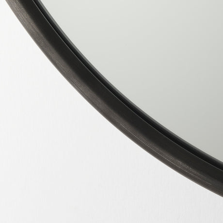 Piper Small Black Metal Round Wall Mirror by Mercana at Eve Furniture