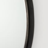 Piper Small Black Metal Round Wall Mirror by Mercana at Eve Furniture