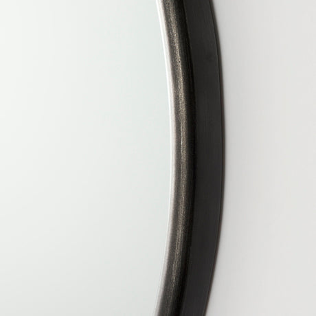 Piper Small Black Metal Round Wall Mirror by Mercana at Eve Furniture