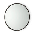 Piper Small Black Metal Round Wall Mirror by Mercana at Eve Furniture