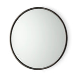 Piper Small Black Metal Round Wall Mirror by Mercana at Eve Furniture