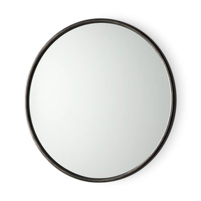 Piper Small Black Metal Round Wall Mirror by Mercana at Eve Furniture