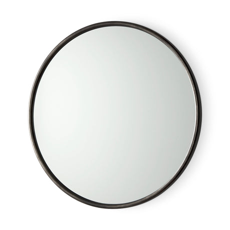 Piper Small Black Metal Round Wall Mirror by Mercana at Eve Furniture