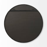 Piper Small Gold Metal Round Wall Mirror by Mercana at Eve Furniture