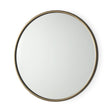 Piper Small Gold Metal Round Wall Mirror by Mercana at Eve Furniture