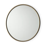 Piper Small Gold Metal Round Wall Mirror by Mercana at Eve Furniture