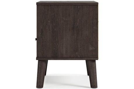 Piperton Two-tone Brown/Black Nightstand by Ashley at Eve Furniture
