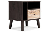 Piperton Two-tone Brown/Black Nightstand by Ashley at Eve Furniture