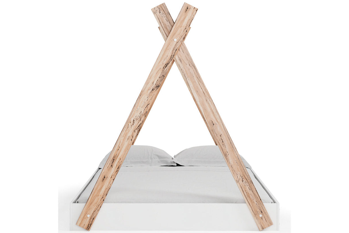 Piperton Two-tone Brown/White Full Tent Bed by Ashley at Eve Furniture