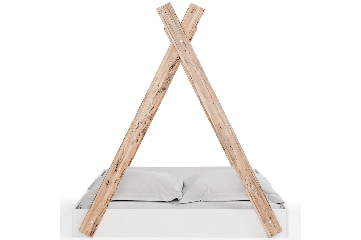 Piperton Two-tone Brown/White Full Tent Bed by Ashley at Eve Furniture