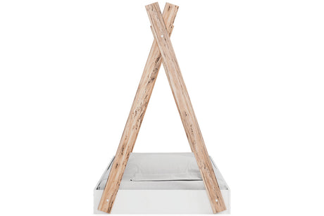 Piperton Two-tone Brown/White Twin Tent Bed by Ashley at Eve Furniture