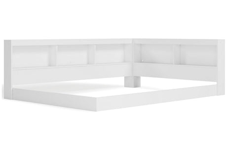 Piperton White Full Bookcase Corner Storage Bed by Ashley at Eve Furniture