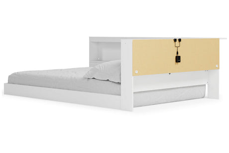 Piperton White Full Bookcase Corner Storage Bed by Ashley at Eve Furniture