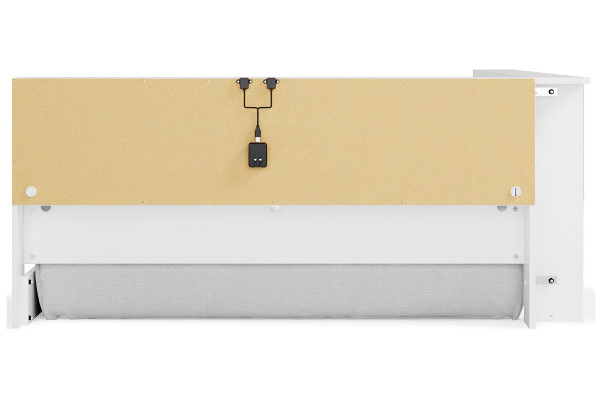 Piperton White Full Bookcase Corner Storage Bed by Ashley at Eve Furniture