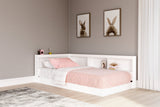 Piperton White Twin Bookcase Corner Storage Bed by Ashley at Eve Furniture