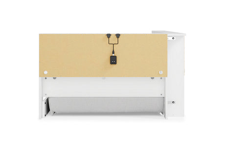 Piperton White Twin Bookcase Corner Storage Bed by Ashley at Eve Furniture