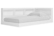 Piperton White Twin Bookcase Corner Storage Bed by Ashley at Eve Furniture