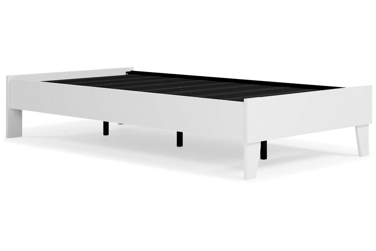 Piperton White Twin Platform Bed by Ashley at Eve Furniture