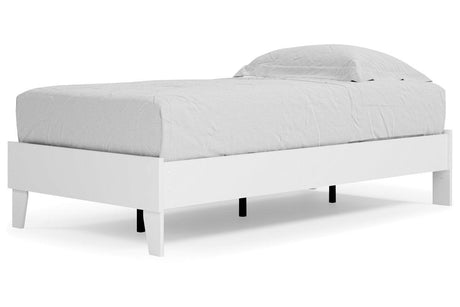 Piperton White Twin Platform Bed by Ashley at Eve Furniture