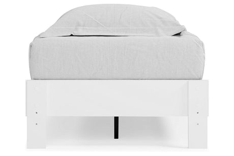 Piperton White Twin Platform Bed by Ashley at Eve Furniture